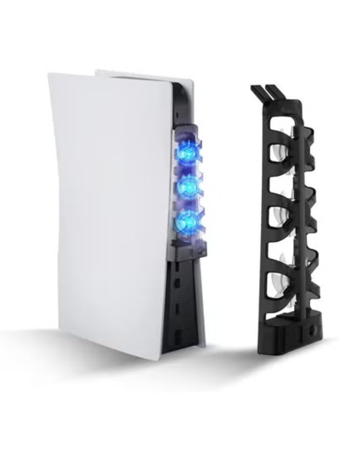 Chabeia PS5 Cooling Fan External USB Cooler with LED Light PS5 Console Cooling Fan with Extra USB Port for Sony Playstation 5 Digital Edition/Ultra HD Console - Image 1