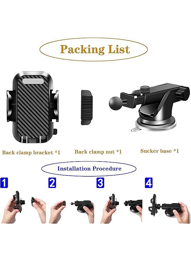 Gecomo Phone Holder, 360° Electric Suction Cup Swivel Phone Holder, Auto Accessories Adjustable Long Arm Compatible with iPhone 16 15 14 Pro Max and All Smartphones (Black) - Image 5