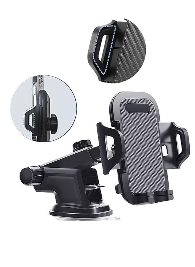 Gecomo Phone Holder, 360° Electric Suction Cup Swivel Phone Holder, Auto Accessories Adjustable Long Arm Compatible with iPhone 16 15 14 Pro Max and All Smartphones (Black) - Image 1