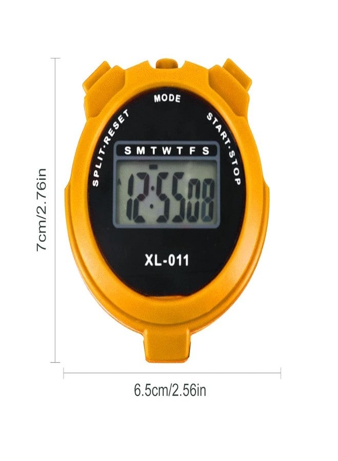 TOCINGO Digital Stopwatch Timer with LCD Display, Sports Timer with Lanyard, Split Time Function, 7cm x 6.5cm (Yellow) - Image 3