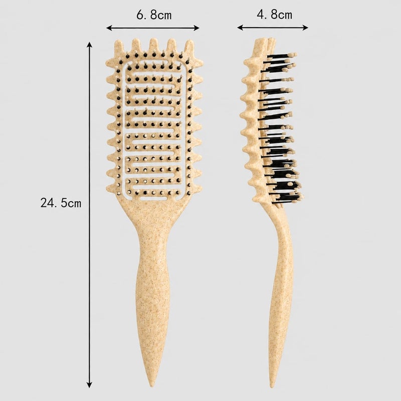 Yingbtr Curl Defining Brush,2024 Curly Hair Brush,Vented Hair Brush for Detangling, Shaping and Defining Curls For Women and Men Less Pulling (Yellow) - Image 2