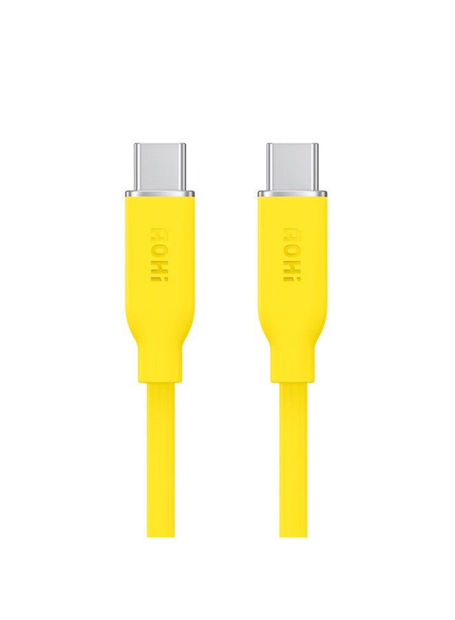 Aohi Aohi 140w Dual Type-c Liquid Silicone Skin-friendly Data Cable, Fast Charging C To C, Suitable For Iphone 15/ipad/mac/huawei/xiaomi/android Phones, 1 Meter Yellow  - Image 5