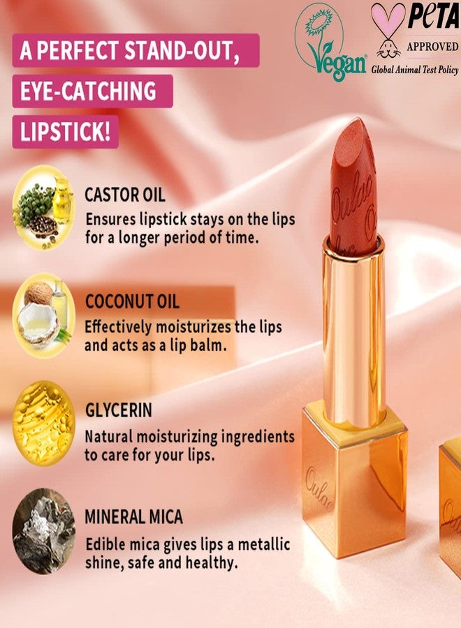 OULAC Purple Metallic Glitter Lipstick, Violet Shine High Impact Lipcolor,Mauve Long Lasting Lip Stick, Soft and Ultra Moisture,Vegan & Cruelty-Free, Full-Coverage Lip Color 4.3 g/0.15 Velocity(15) - Image 5