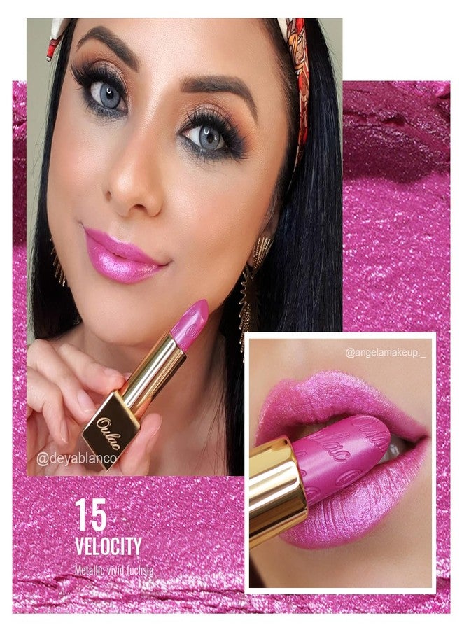OULAC Purple Metallic Glitter Lipstick, Violet Shine High Impact Lipcolor,Mauve Long Lasting Lip Stick, Soft and Ultra Moisture,Vegan & Cruelty-Free, Full-Coverage Lip Color 4.3 g/0.15 Velocity(15) - Image 2