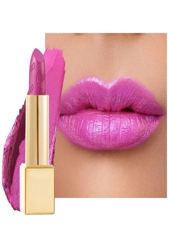 OULAC Purple Metallic Glitter Lipstick, Violet Shine High Impact Lipcolor,Mauve Long Lasting Lip Stick, Soft and Ultra Moisture,Vegan & Cruelty-Free, Full-Coverage Lip Color 4.3 g/0.15 Velocity(15) - Image 1