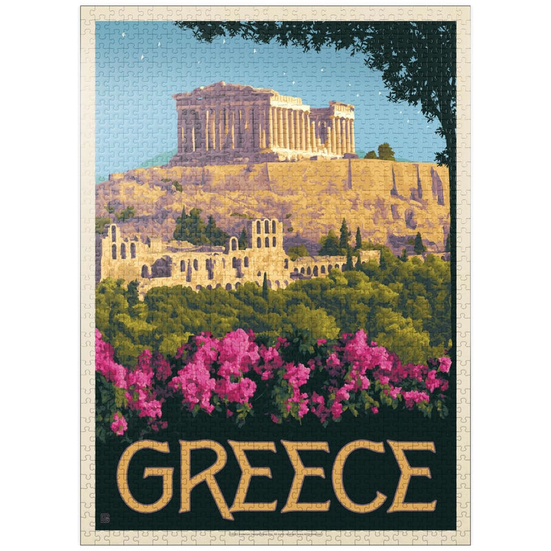 MyPuzzle.com MyPuzzle Greece The Parthenon Vintage Poster Premium 1000 Piece Jigsaw Puzzle for Adults - Image 3