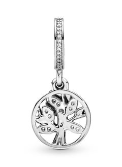Pandora Violet Pandora Sparkling Family Tree Cubic Zirconia Pendant in 925 Silver and 14K Yellow Gold with Box  - Image 2