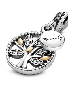 Pandora Violet Pandora Sparkling Family Tree Cubic Zirconia Pendant in 925 Silver and 14K Yellow Gold with Box  - Image 4