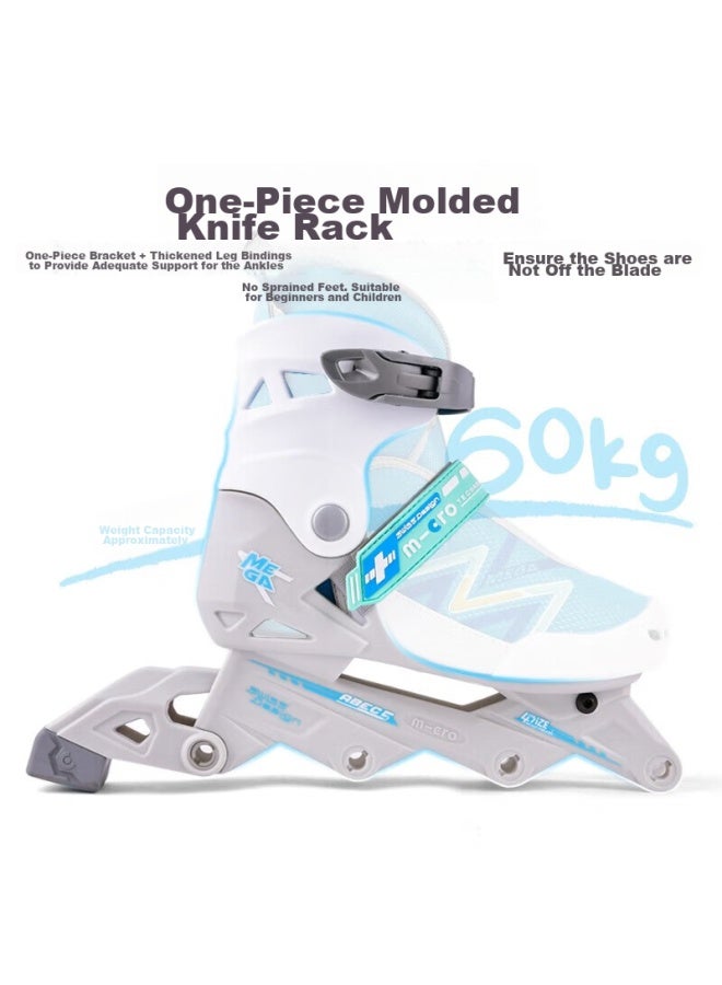 M-cro Children's Roller Skates For Boys And Girls, Inline Skating, Adjustable, Suitable For Primary And Secondary School Students, Mega Blue Package, Size S - Image 3