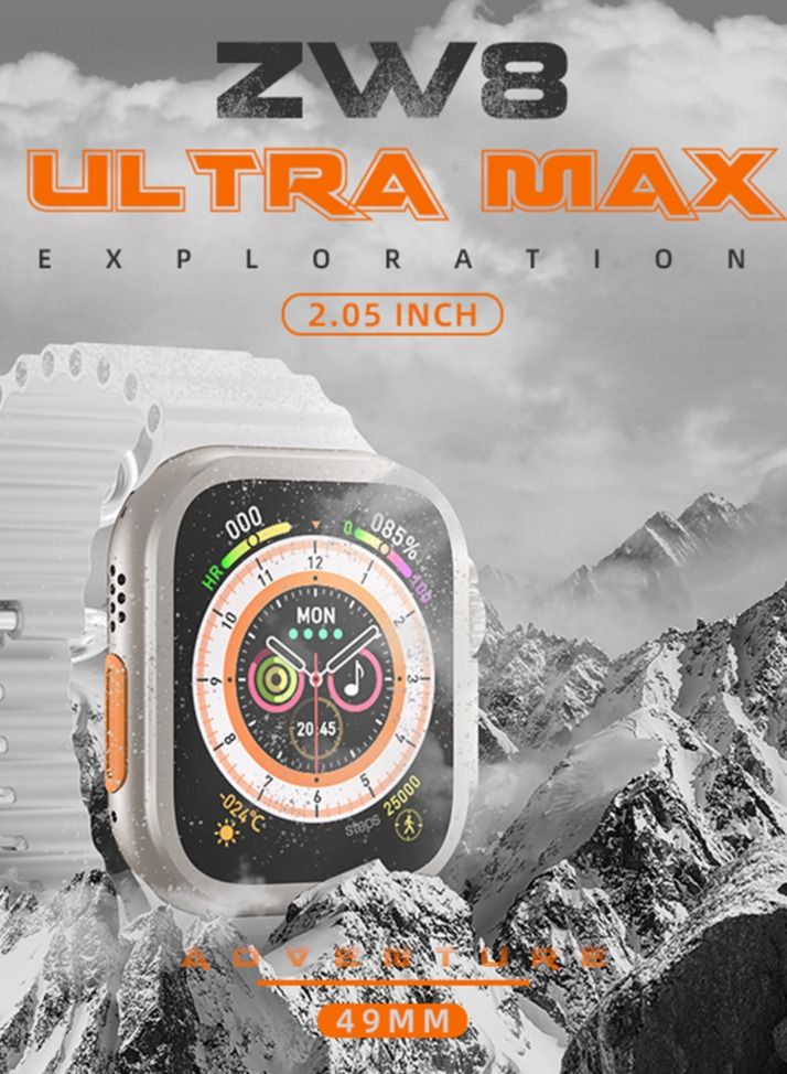 AROAQ ZW8 Ultra Max Smartwatch Multi Functional 2.05 Inch Screen Display 200mAh Battery Waterproof Wireless Charging Bluetooth Smart Watch - Image 4