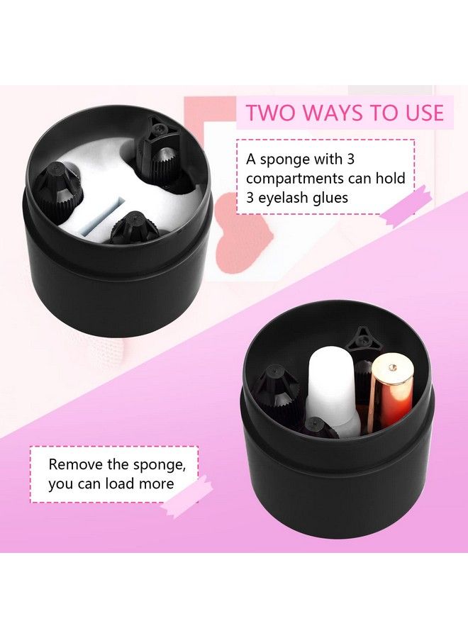 Buqikma Eyelash Glue Storage Tank Eyelash Extension Glue Jar Storage Tank With Bottom Sealed Adhesive Stand Activated Storage For Eyelash Extension (Black)  - Image 5