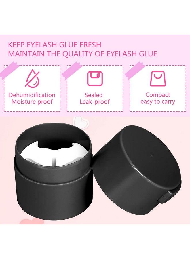 Buqikma Eyelash Glue Storage Tank Eyelash Extension Glue Jar Storage Tank With Bottom Sealed Adhesive Stand Activated Storage For Eyelash Extension (Black)  - Image 4