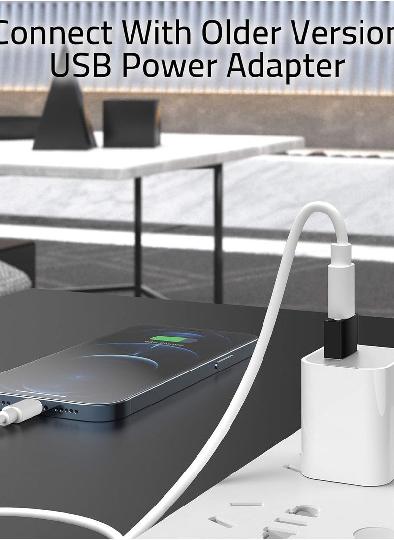 MJZ Pack of 3 USB C Female to USB Male Adapter, Type C to USB A Converter  USB C Adapter Compatible with iPhone 15/14/13/12 Pro Max iPad Air 6 Apple Watch Series 9/8/7 AirPods 3 Samsung Galaxy etc, Black  - Image 5