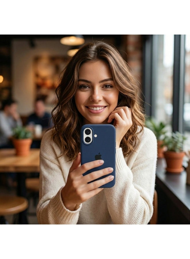 سيليكون غطاء حماية مغناطيسي فاخر متوافق مع سلسلة iPhone 17 أزرق داكن - مقاوم للصدمات، نحيف، ناعم الملمس مع دعم الشحن اللاسلكي المغناطيسي - Image 4