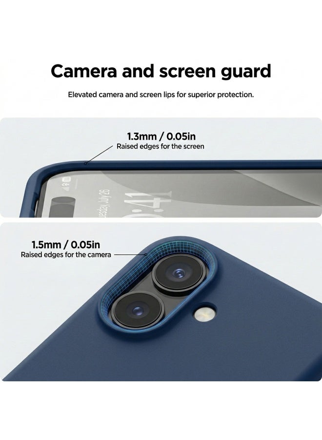 سيليكون غطاء حماية مغناطيسي فاخر متوافق مع سلسلة iPhone 17 أزرق داكن - مقاوم للصدمات، نحيف، ناعم الملمس مع دعم الشحن اللاسلكي المغناطيسي - Image 3