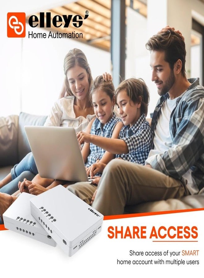 Elleys' مفتاح ذكي Wi-Fi 2 Node من Elleys للتحديث الآلي للمنزل (2 مفتاح تشغيل/إيقاف) | يناسب لوحات المفاتيح الحالية، لا حاجة لمركز تحكم | تحكم عبر التطبيق | توافق صوتي مع أليكسا، مساعد جوجل (1 قطعة) - Image 5