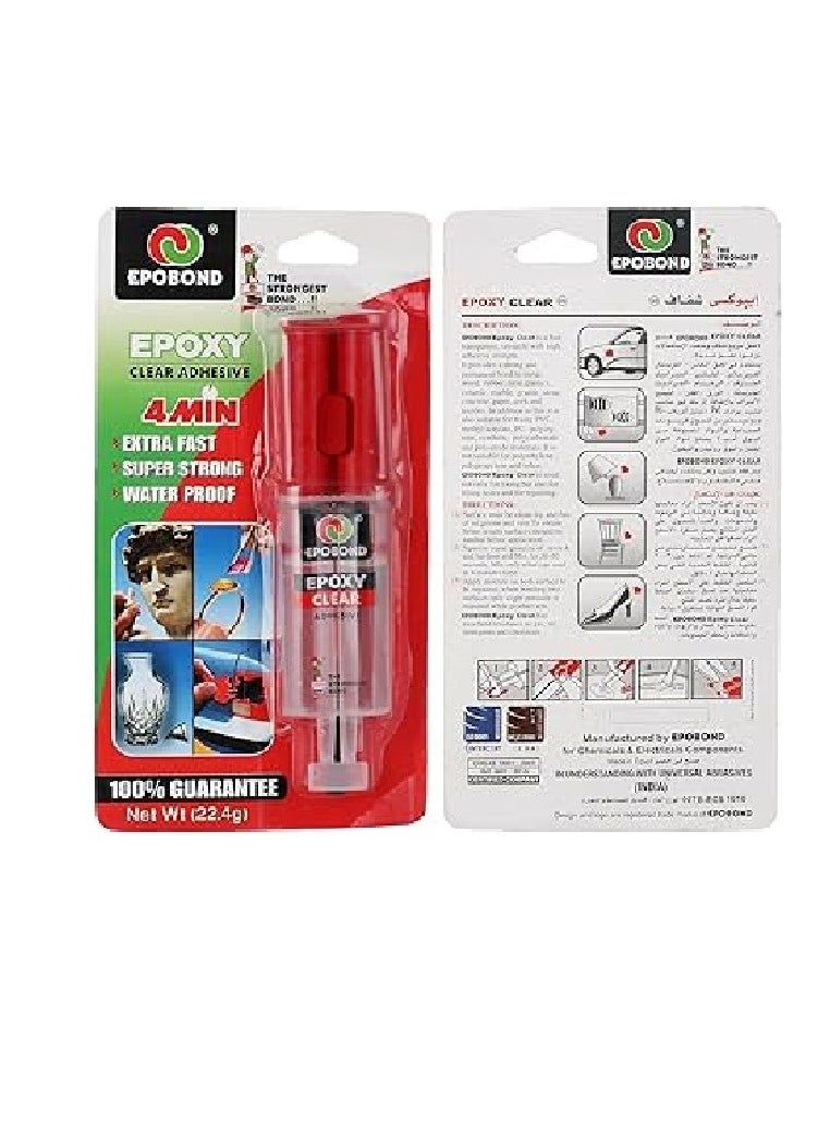 Epobond Epoxy Fast Welding, Ultra Clear, 4 Minute, 2 Components, Net Weight 22.4g 2 Pieces  - Image 3