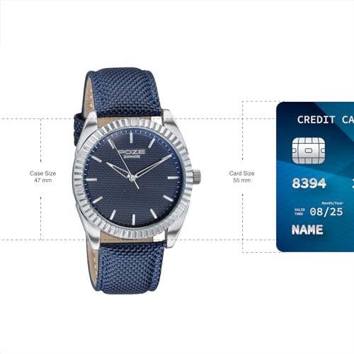 Sonata ساعة سوناتا بوز 7 أنالوج بقرص أزرق وحزام جلد أزرق للرجال - SP70095SL01W - Image 3