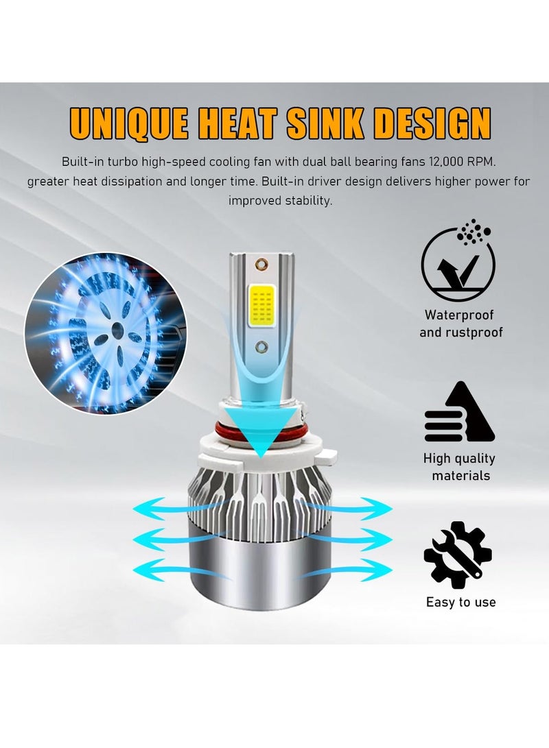 Excefore 2 PCS H8/H11/H9 Car LED Light, 6000K 3800LM Bright LED Bulb High Low Beam Halogen Replacement, Waterproof Fog Light Bulb Replacement, Plug & Play Bulb Lighting Car Accessories - Image 5
