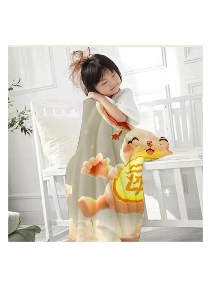 عام بطانية رقيقة من الفانيلا الكرتونية للأطفال أو الطلاب (دافئة ومريحة ومناسبة للنوم والألعاب) 100 سم * 150 سم - 25 - Image 1