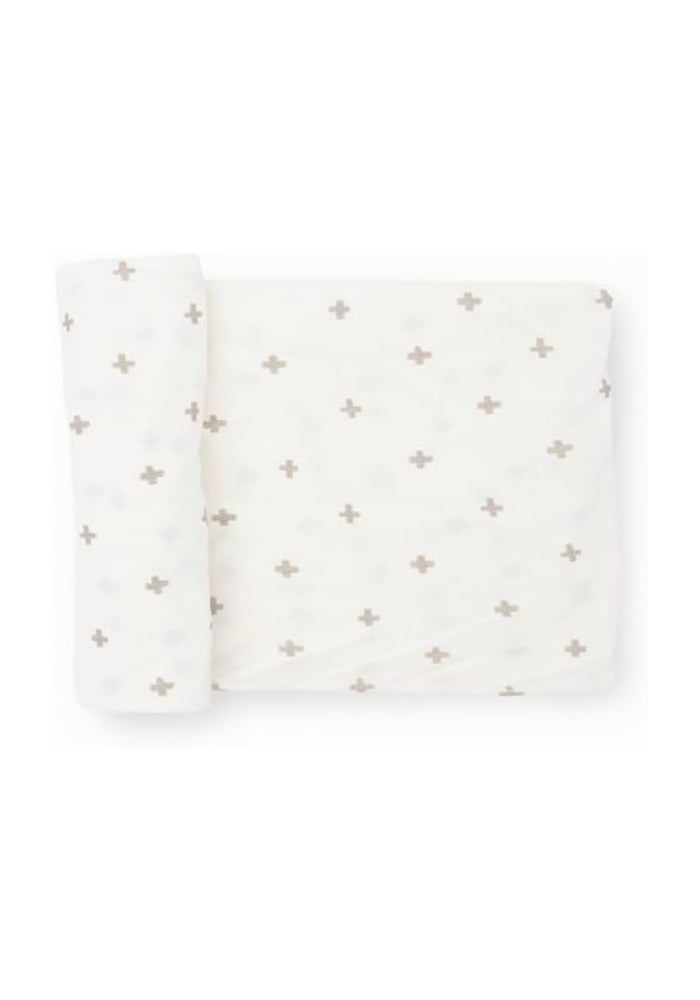 Little Unicorn Grey Cross Swaddle Blanket - Image 1