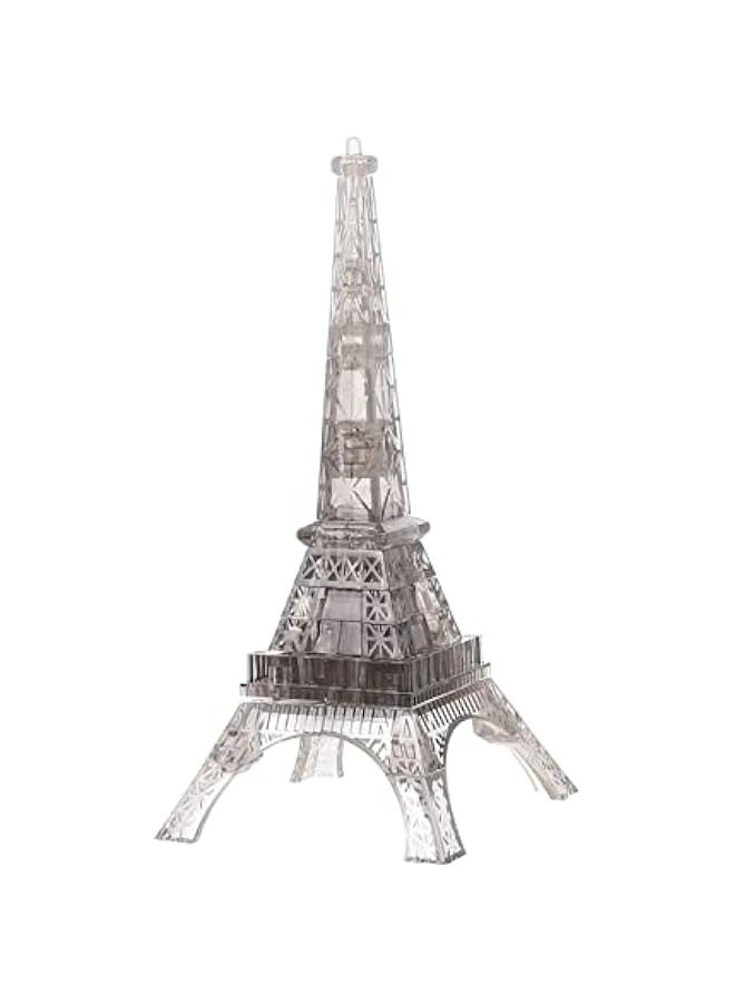 3D Transparent Eiffel Tower Puzzle Crystal Jigsaw Puzzle Eiffel Jigsaw Pieces Building Blocks Brain Teaser Educational Early Learning Jigsaw, Grey - Image 1