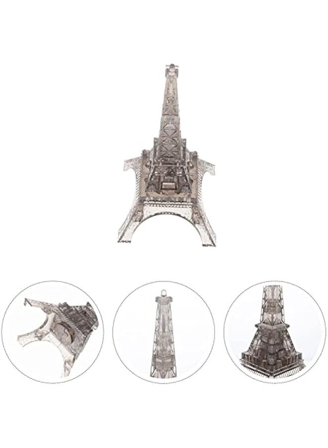 3D Transparent Eiffel Tower Puzzle Crystal Jigsaw Puzzle Eiffel Jigsaw Pieces Building Blocks Brain Teaser Educational Early Learning Jigsaw, Grey - Image 4