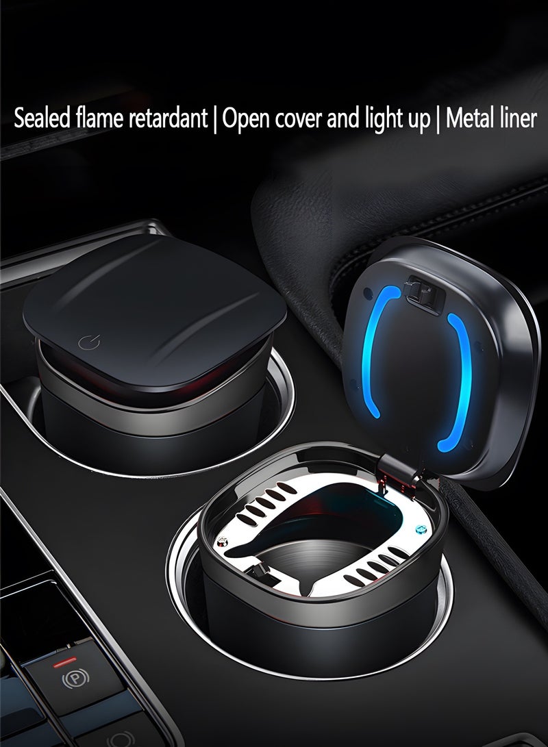 GROIC Car Ashtray, Ash Tray Auto Cigarette Odor Remover and Diffuser with Blue LED Cool Light Indicator for Most Car Cup Holder,Automotive Accessories - Image 2