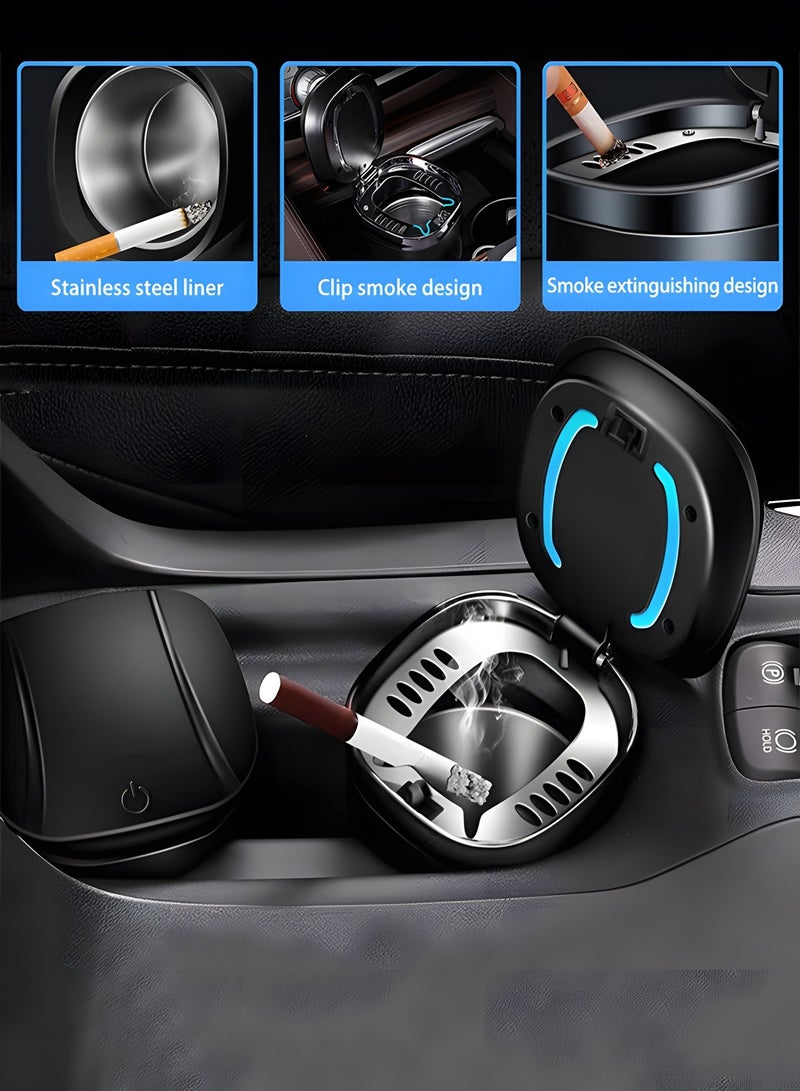 GROIC Car Ashtray, Ash Tray Auto Cigarette Odor Remover and Diffuser with Blue LED Cool Light Indicator for Most Car Cup Holder,Automotive Accessories - Image 5