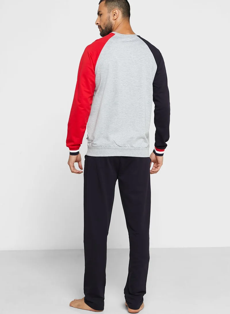 U.S. Polo Assn. Colour Block Sweatshirt And Sweatpants Set