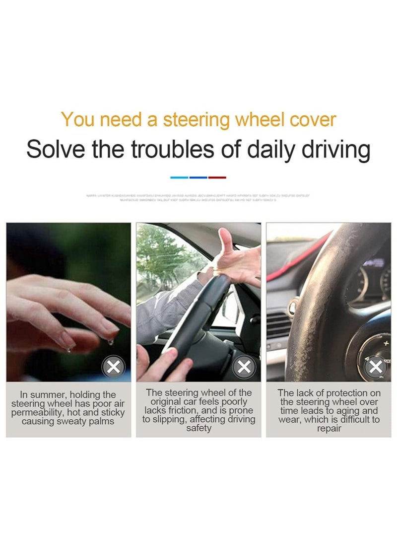 SYOSI Car Steering Wheel Cover,  Non-Slip, Elastic, Steering Wheel Cover for Men and Women, Universal Fit 15 Inches Cars, Vehicles, SUVs - Image 4