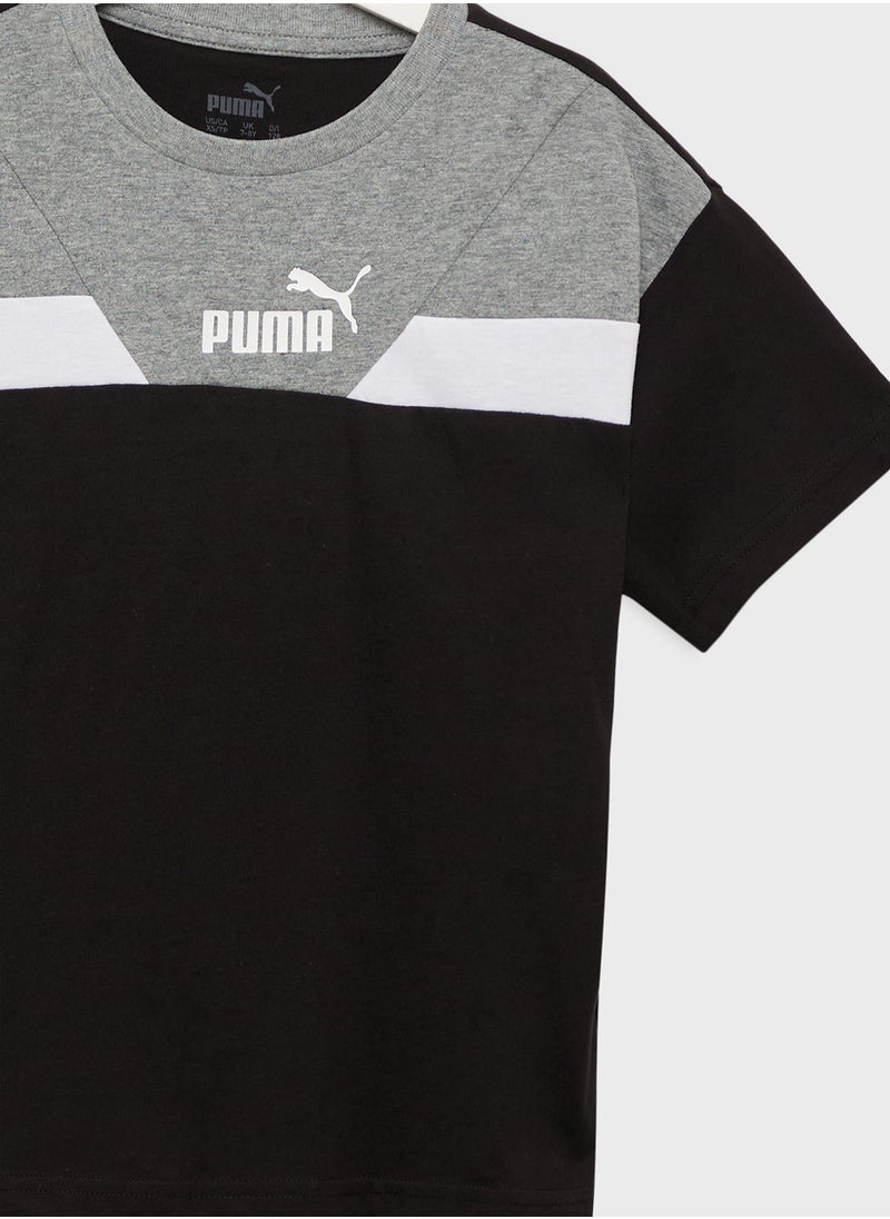 PUMA - Youth Power Colorblock T-Shirt - Image 1