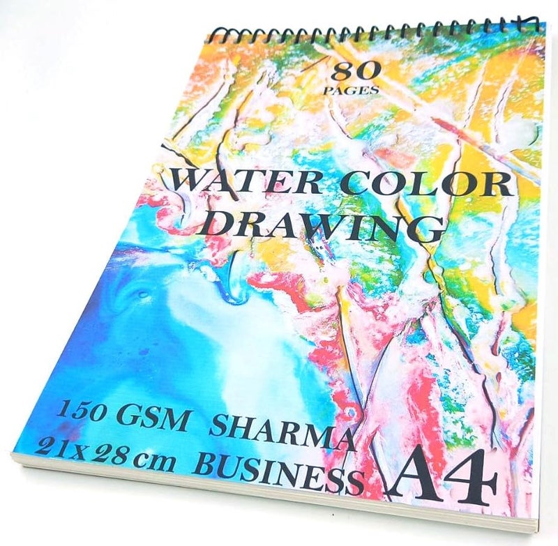 REDGE Artists Wiro Bound Sketch Book A4 Size, 80 Pages, 150 GSM Thick Paper for Drawing, Painting and Sketching Size 28x21 cm Set of 1 - Image 1