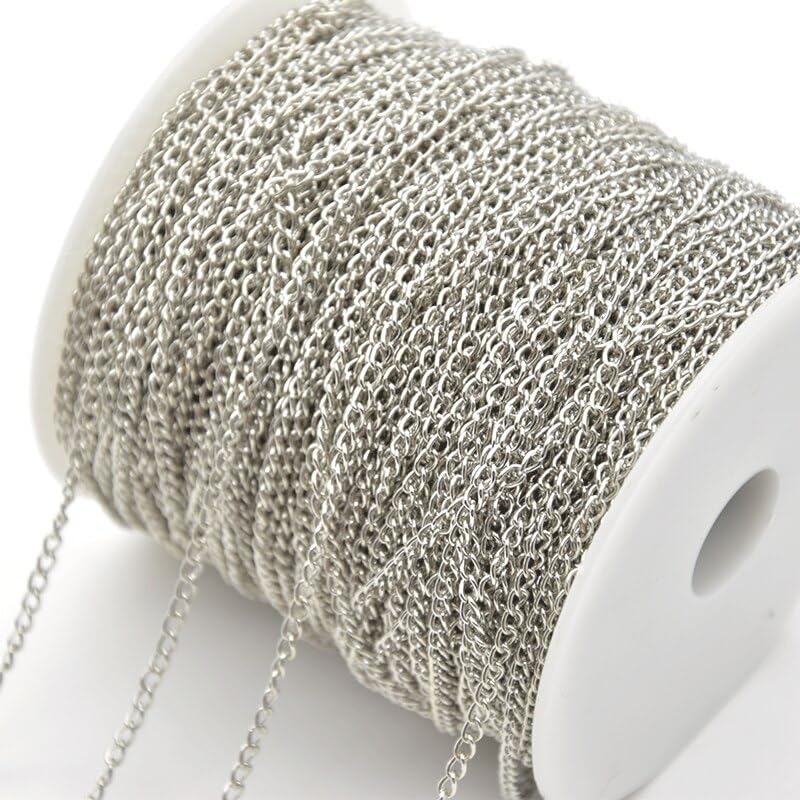 CRAFTS HAVELI Iron Jewelry Making Kit Silver & Golden Link Chain (5 Mtr Each) with Jump Rings & Lobster Clasps ,DIY Necklace & Bracelet Supplies - Image 3