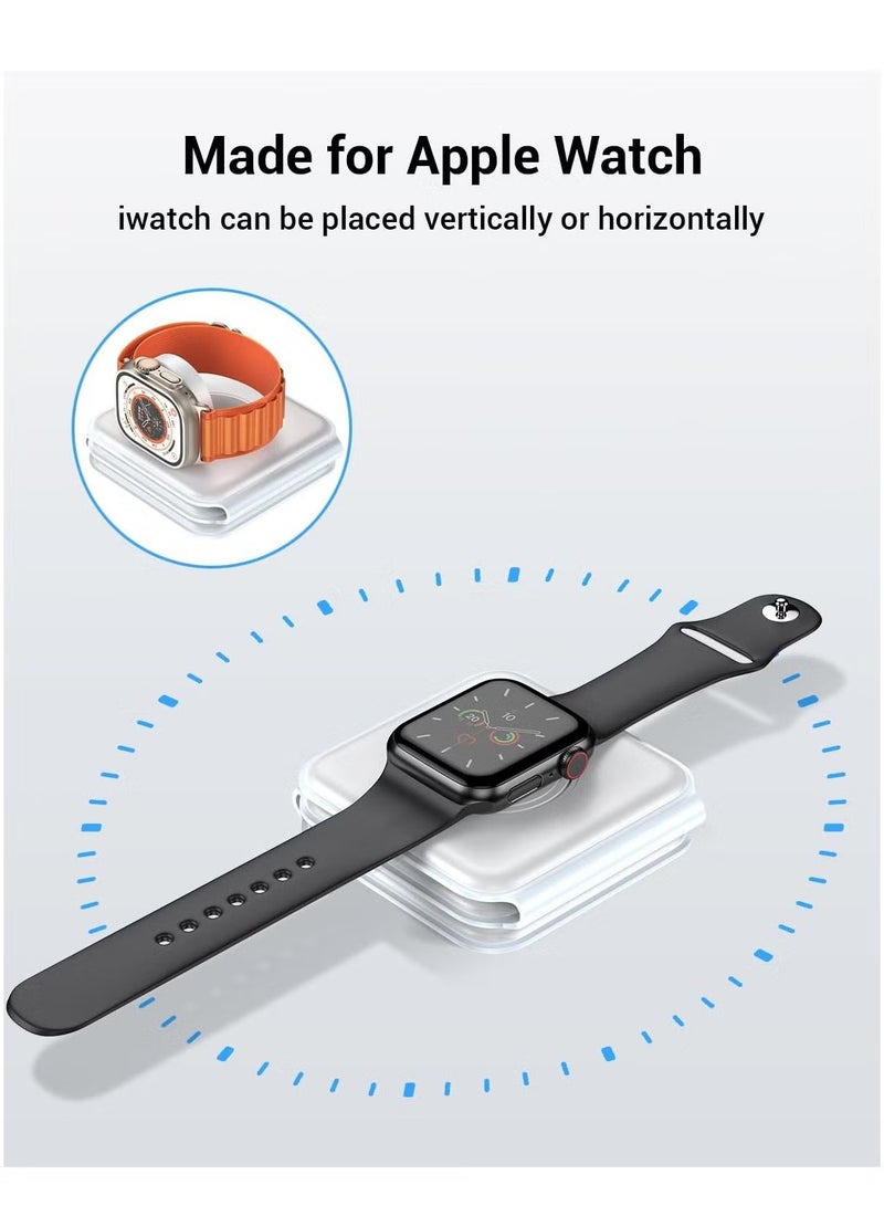 JAJEEK 3 in 1 Wireless Charger, Foldable Magnetic Charging Dock for iPhone 13/12/11 Pro Max/X/XS Max/8/8 Plus, AirPods 3/2/Pro, iWatch Series 7/6/5/SE/4/3/2, Samsung Phones - Fast, Convenient, Space-Saving, Sleek White Design - Image 2