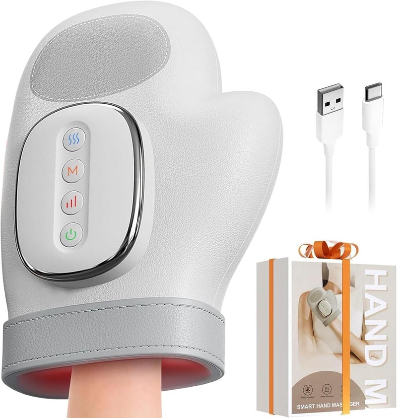 Bluejw Smart Hand Massager with Heat Compression Relief for Arthritis & Carpal Tunnel Relief, Cordless Portable Therapy Glove, Electric Shiatsu Wrist/Finger/Palm Massager (Hand Massager for KSA) - Image 1
