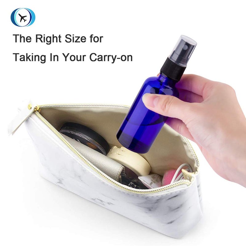 Hydior 2oz Small Fine Mist Spray Bottles For Essential Oils, Blue Glass Spray Bottle 3 Pack - Image 5