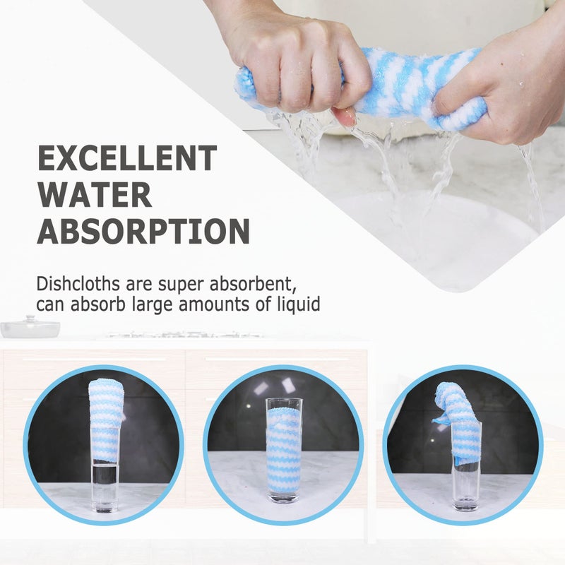 Choicy Microfiber Cleaning Cloth Absorbent Kitchen Towels Dish Cloths Washable 10 Pack 12?12in Reusable Cleaning Rags for Car Gardens Kitchen Hand Glass Windows Mirrors No Odor - Image 3