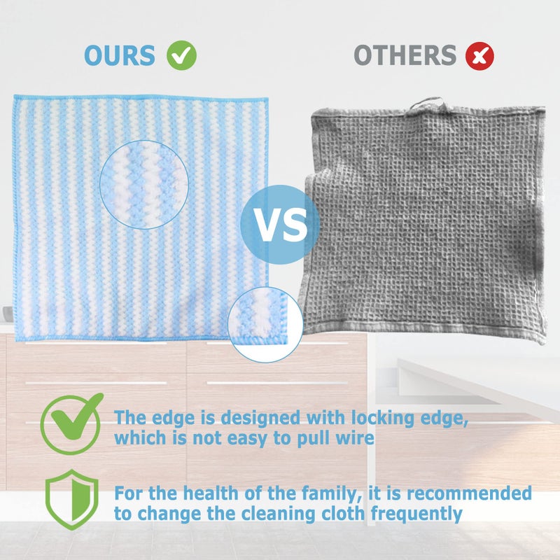 Choicy Microfiber Cleaning Cloth Absorbent Kitchen Towels Dish Cloths Washable 10 Pack 12?12in Reusable Cleaning Rags for Car Gardens Kitchen Hand Glass Windows Mirrors No Odor - Image 5