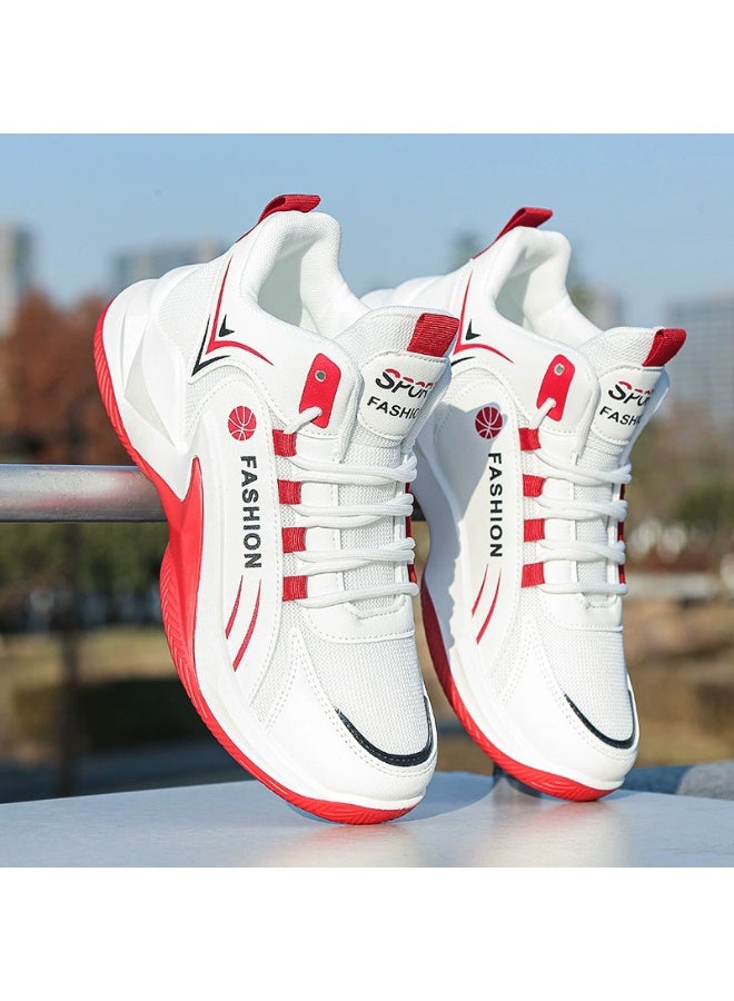 Men's Lace-up Chunky Sneakers, Athletic Shoes, Shock Absorbing And Breathable Shoes For Running Basketball Workout Gym