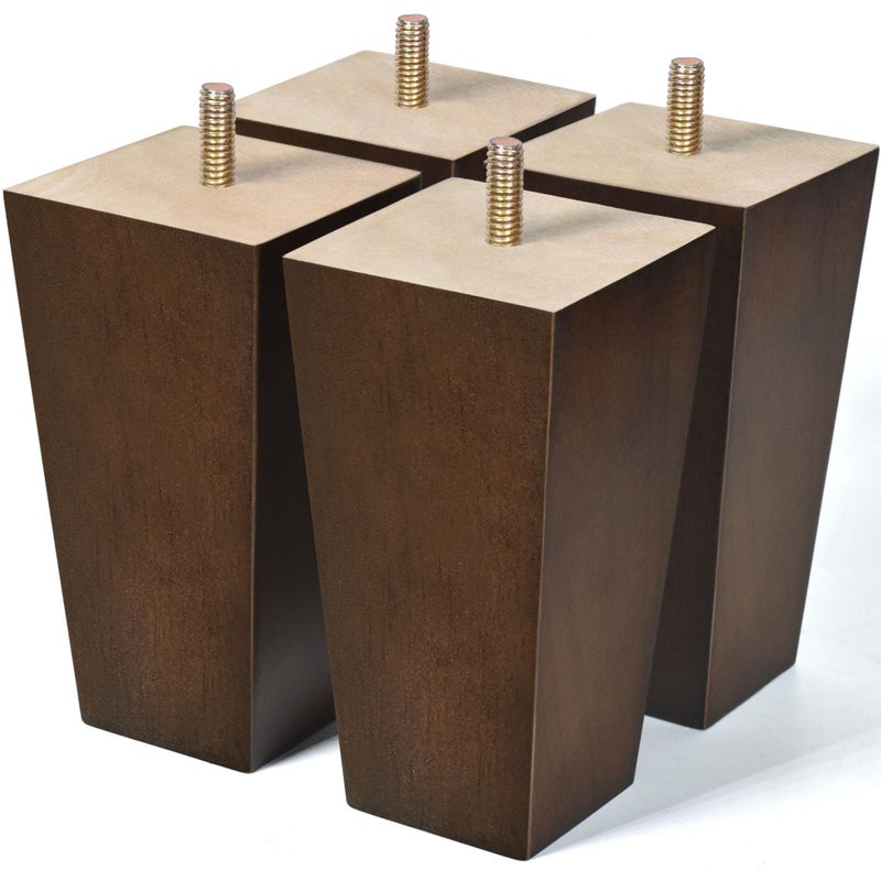 AORYVIC AORYVIC 5 inch Sofa Legs Wood Furniture Legs Pack of 4 Pyramid Couch Legs MidCentury Modern Brown Replacement Legs 