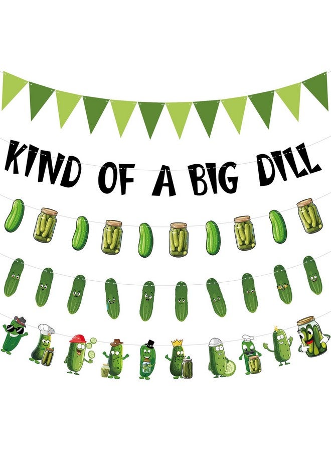 Oudain 5 Pcs Pickle Party Decorations Banners Pickle Birthday Party Decorations KIND OF A BIG DILL Banner Cartoon Funny Fruit Cucumber Birthday Supplies - Image 1