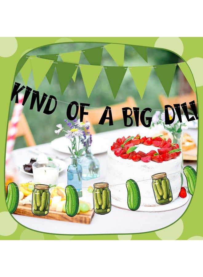 Oudain 5 Pcs Pickle Party Decorations Banners Pickle Birthday Party Decorations KIND OF A BIG DILL Banner Cartoon Funny Fruit Cucumber Birthday Supplies - Image 4