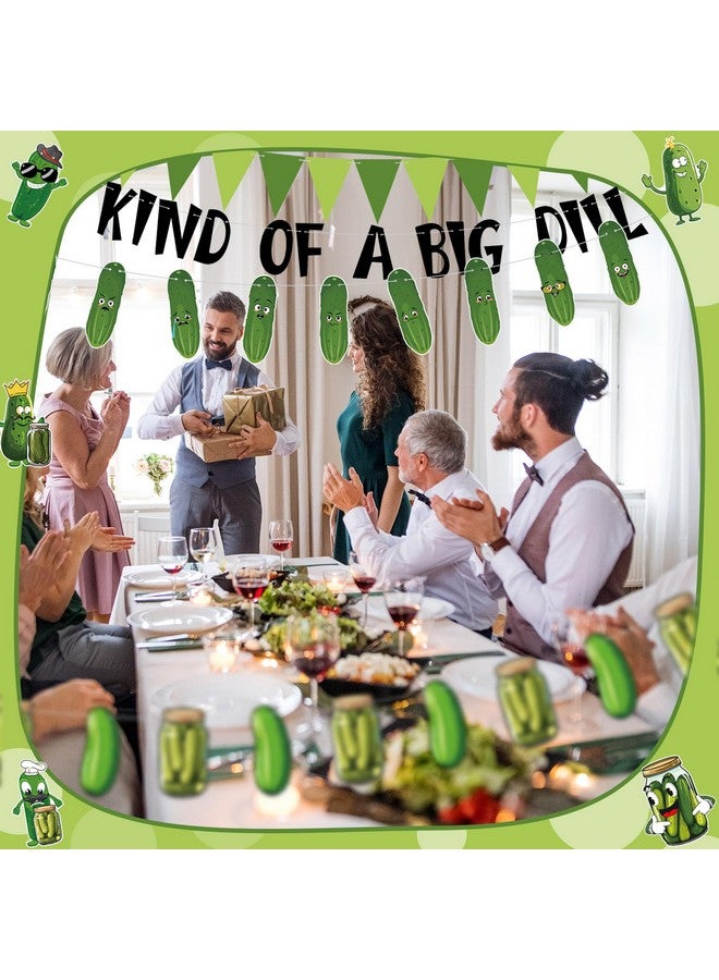 Oudain 5 Pcs Pickle Party Decorations Banners Pickle Birthday Party Decorations KIND OF A BIG DILL Banner Cartoon Funny Fruit Cucumber Birthday Supplies - Image 3