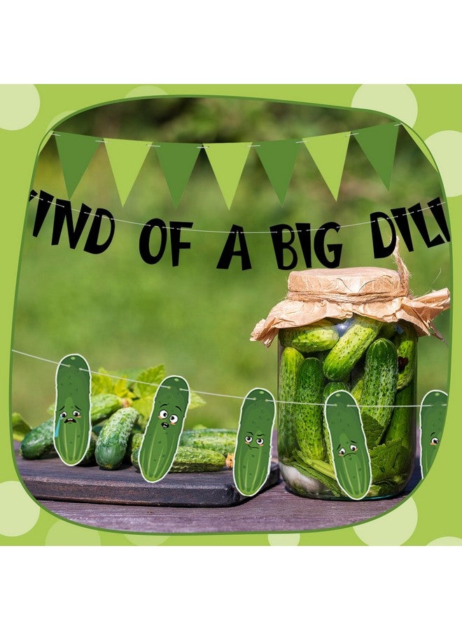 Oudain 5 Pcs Pickle Party Decorations Banners Pickle Birthday Party Decorations KIND OF A BIG DILL Banner Cartoon Funny Fruit Cucumber Birthday Supplies - Image 5