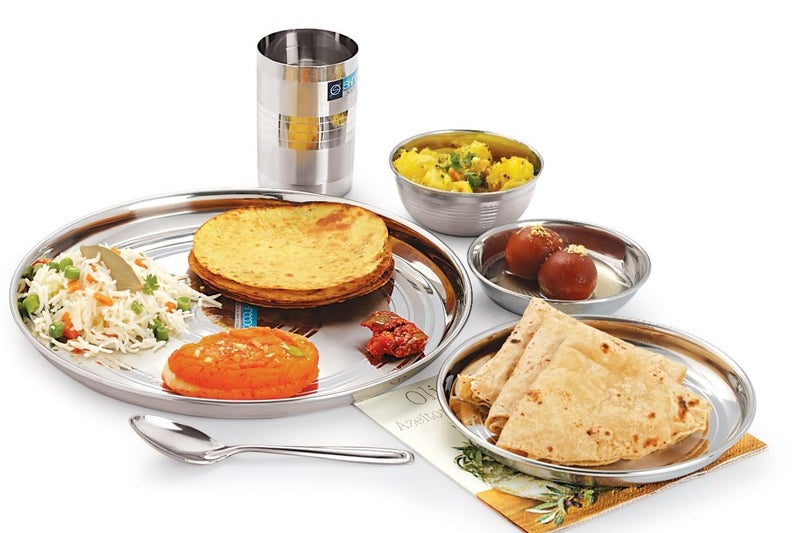 Shreepal طقم عشاء شريبال من الفولاذ المقاوم للصدأ مكون من 36 قطعة، تصميم أنيق | طقم غداء، طقم شاجون | طقم أدوات المطبخ للمنزل - Image 4