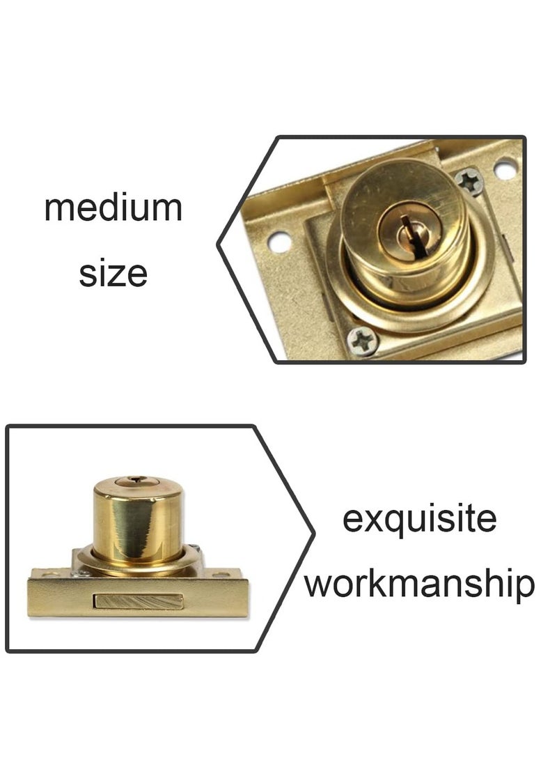 SYOSI File Cabinet Locks, 7/8 Inch Brass Cylinder Length Desktop Lock, 2 Pack Desk Rust-Resistant Drawer Lock with 4PCs Keys for Cabinet Desk Wardrobe, Mailbox, Lockers, Cupboards, with Mounting Screws - Image 5