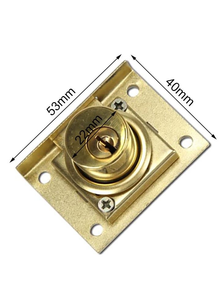 SYOSI File Cabinet Locks, 7/8 Inch Brass Cylinder Length Desktop Lock, 2 Pack Desk Rust-Resistant Drawer Lock with 4PCs Keys for Cabinet Desk Wardrobe, Mailbox, Lockers, Cupboards, with Mounting Screws - Image 2