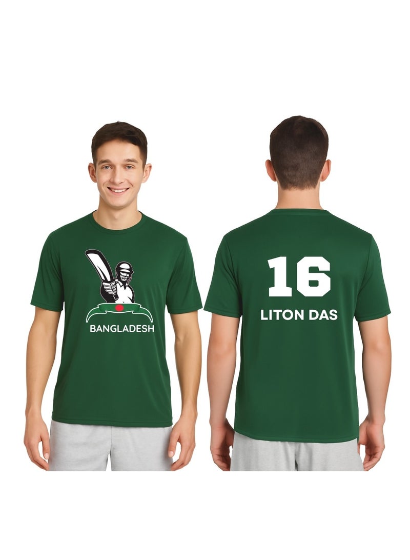 برينت شوب فور مي تيشيرت رجالي بطباعة اسم لاعب كريكيت بنغلاديشي | قميص خفيف الوزن برقبة دائرية وأكمام قصيرة | مثالي للرياضة والتدريب والملابس الكاجوال - Image 1