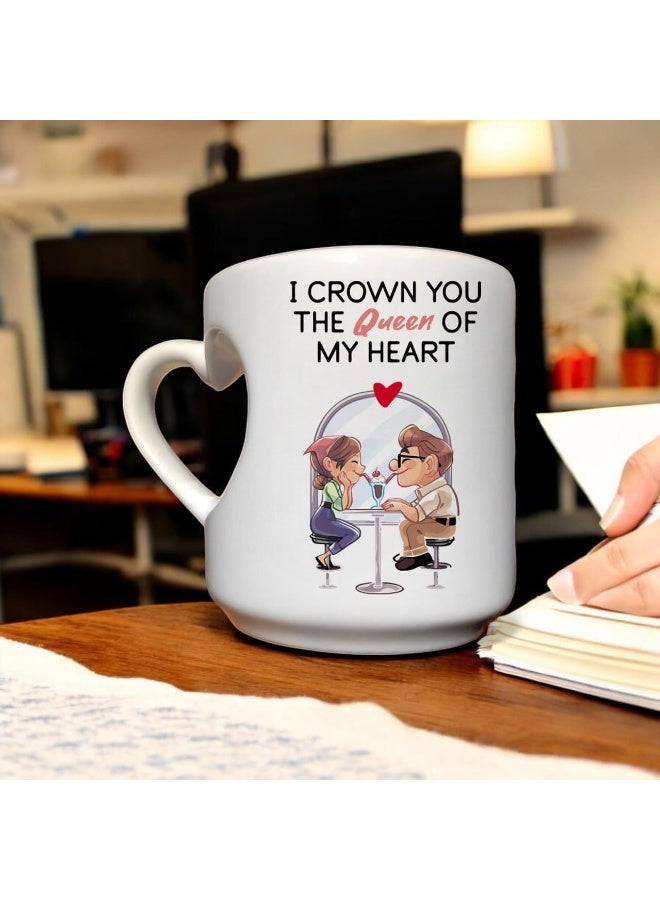 مج قهوة 350 مل بمقبض على شكل قلب – هدية رومانسية مثالية لعيد الحب. - Image 2